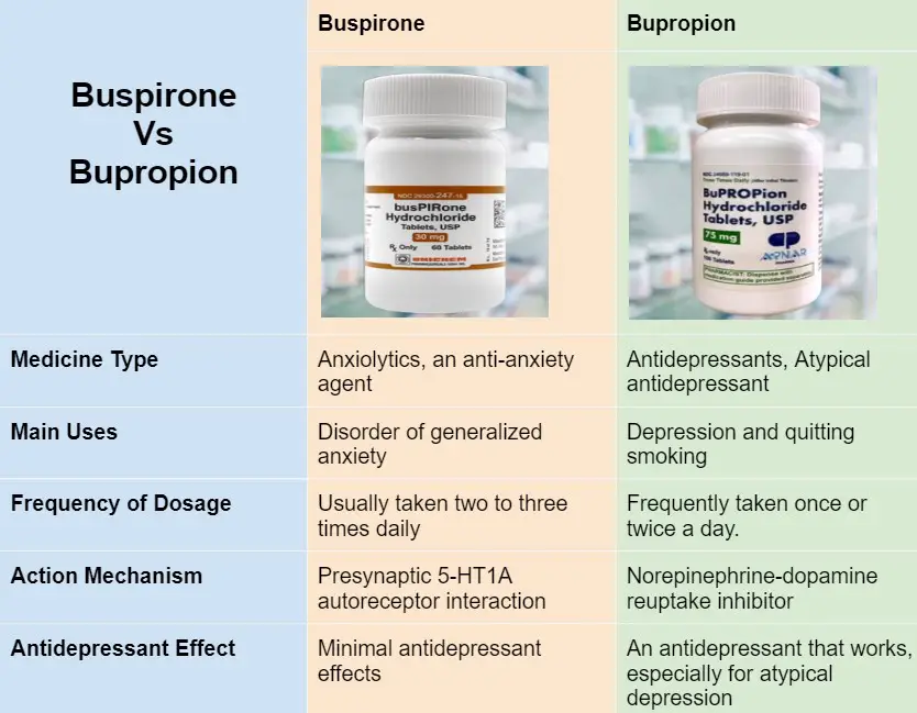 Buspirone VS Bupropion: Key Differences and Similarities