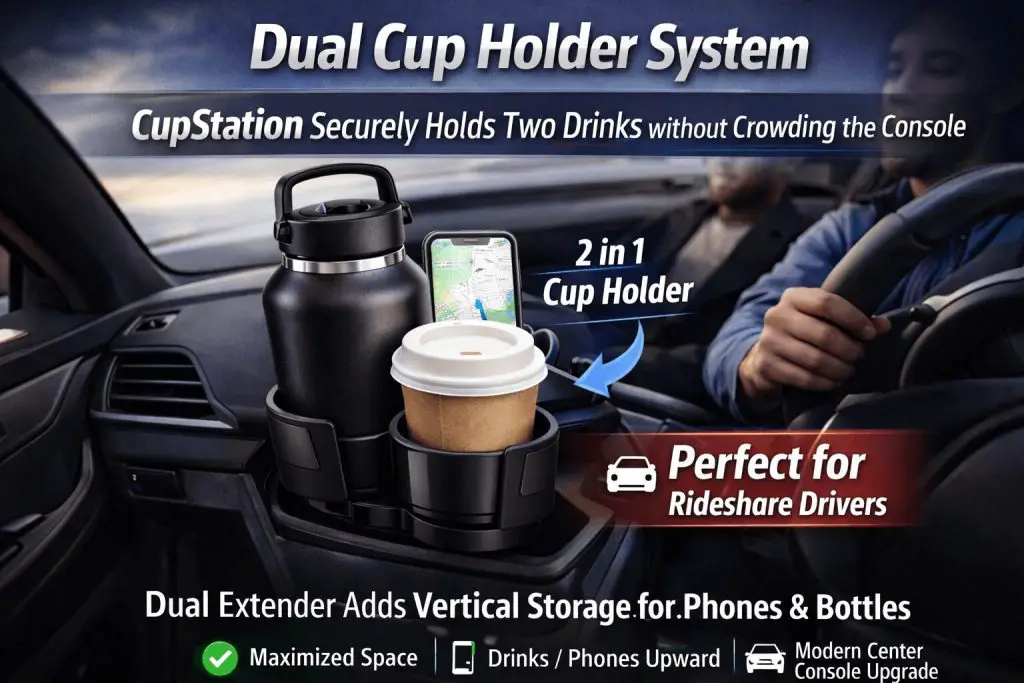 Dual cup holder system for drivers