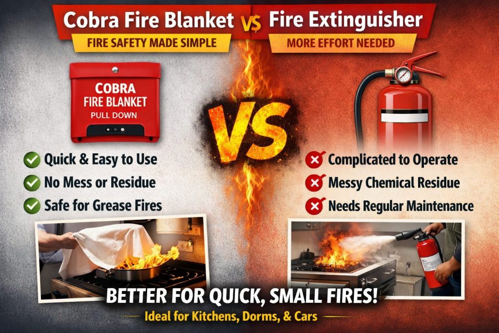 Cobra fire blanket vs fire extinguisher