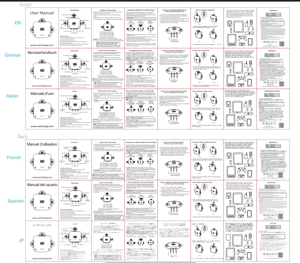 rush charge universe manual