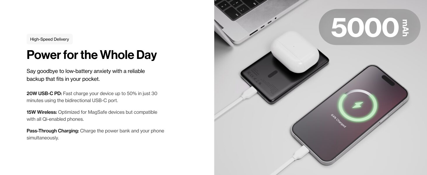 statik state power bank 5000mah magsafe charger