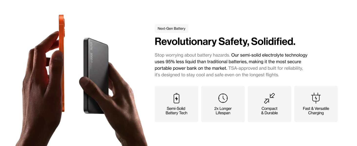 statik state power bank semi solid battery technology